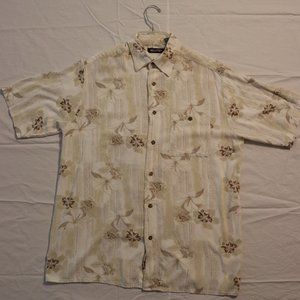 Unisex White & Tan Hawaiian Shirt